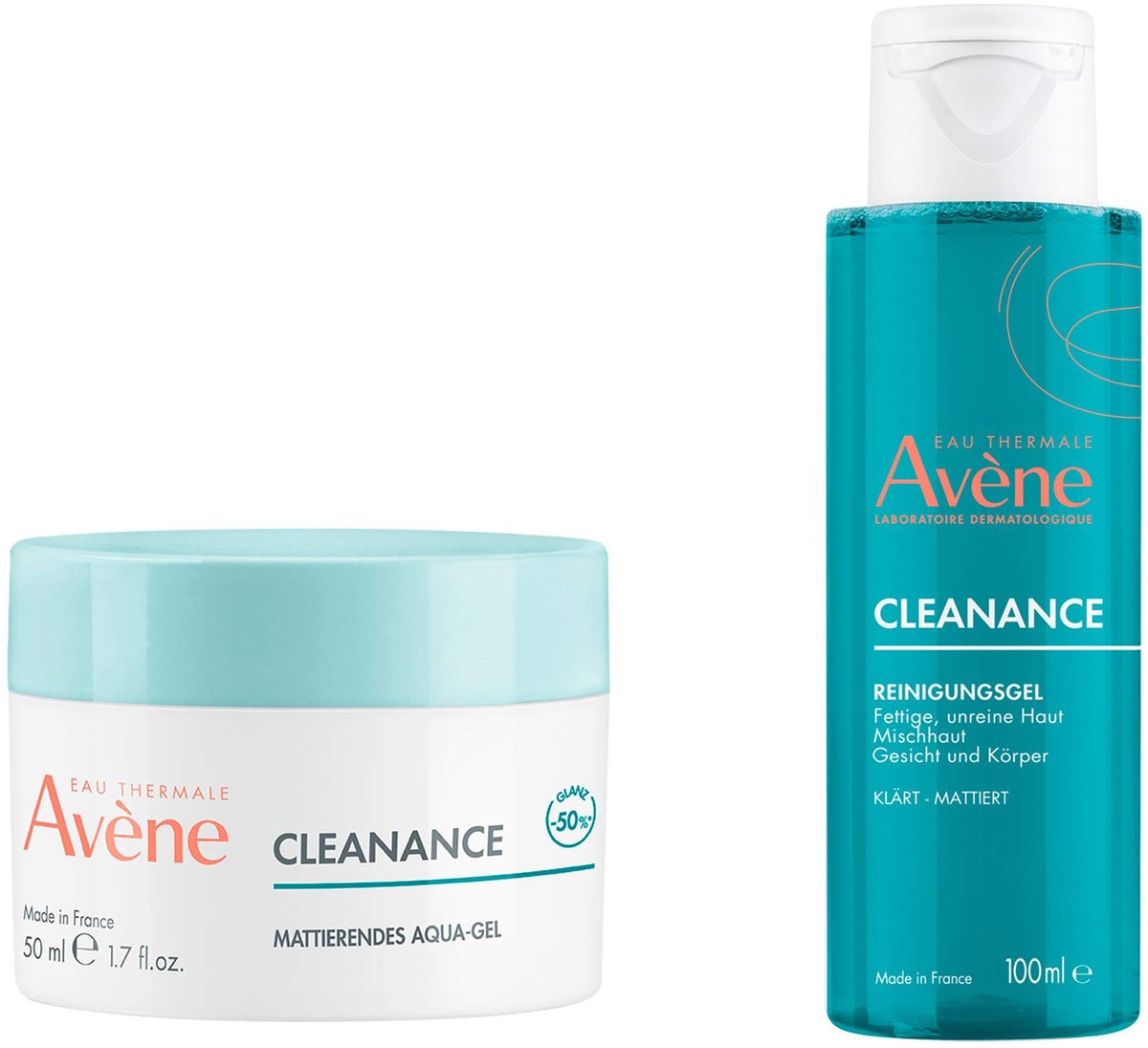 Avene Cleanance mattierendes Aqua-Gel für unreine Haut 50 ml + gratis Avene Cleanance Reinigungsgel 100 ml