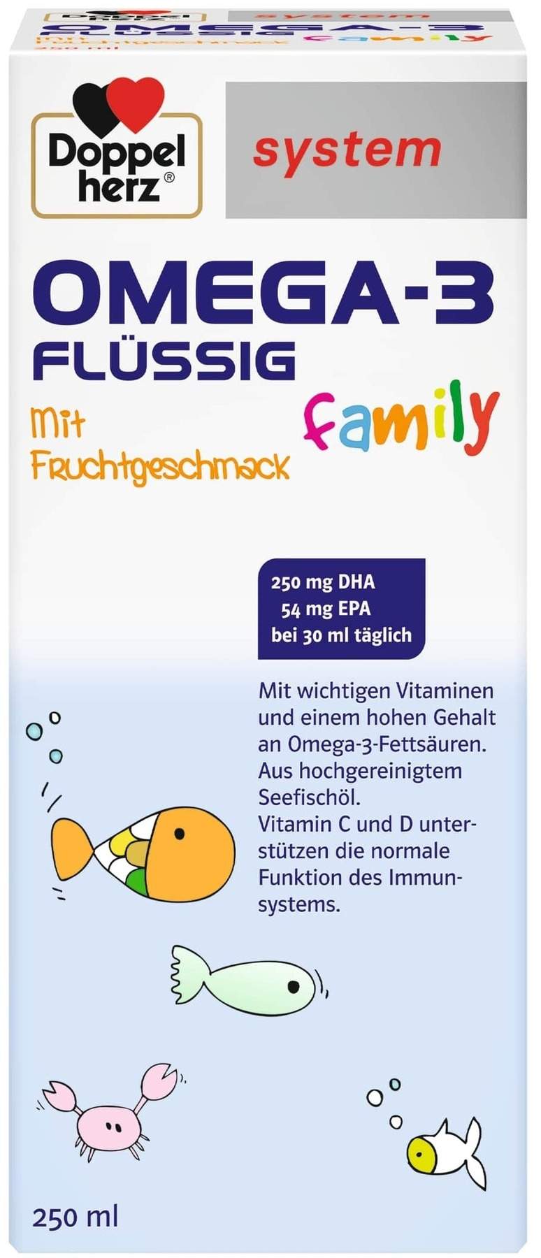 Doppelherz system Omega-3 family flüssig 250 ml Flüssigkeit