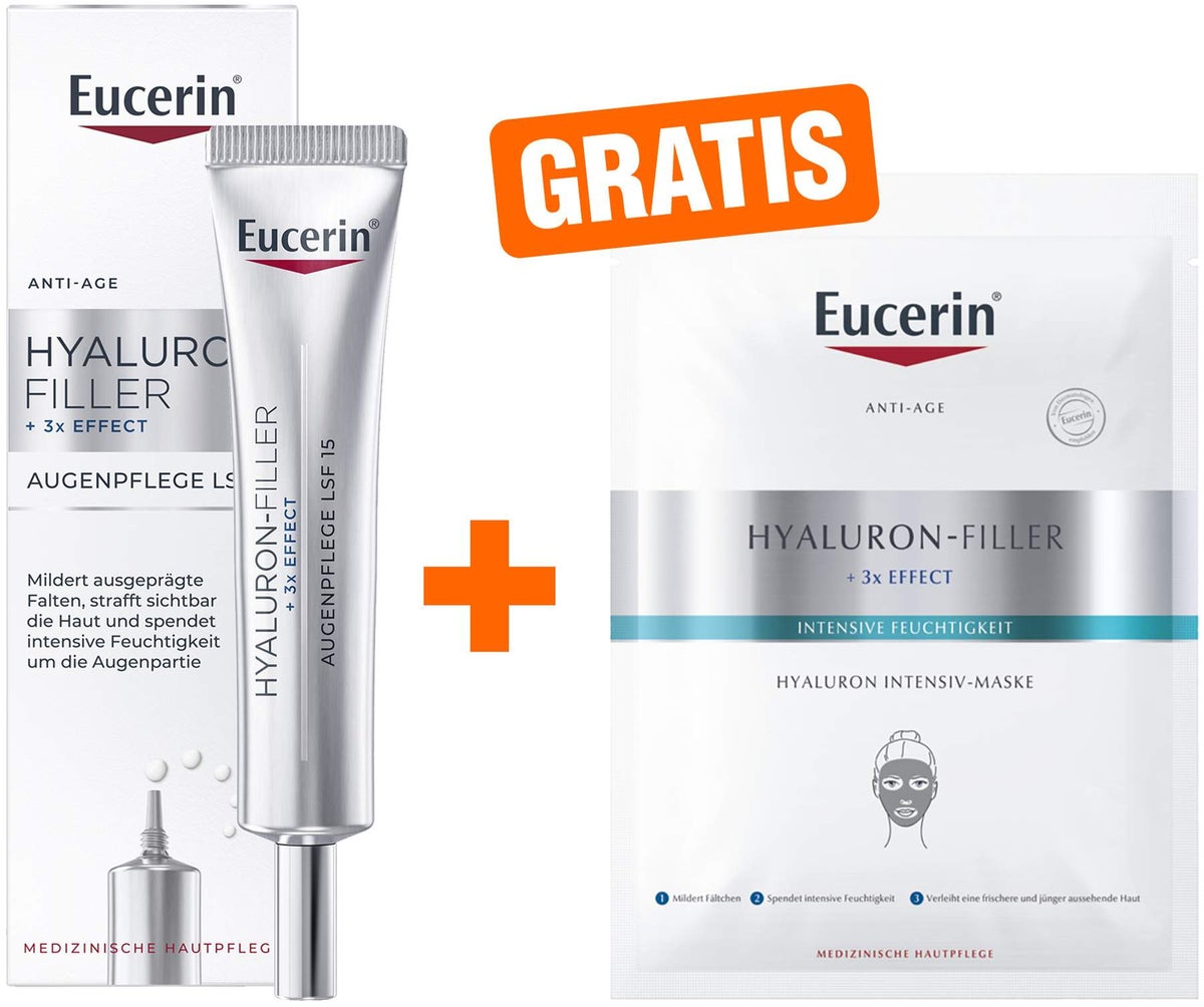 Eucerin Hyaluron Filler Augenpflege 15 ml + gratis Hyaluron Filler Intensiv Maske