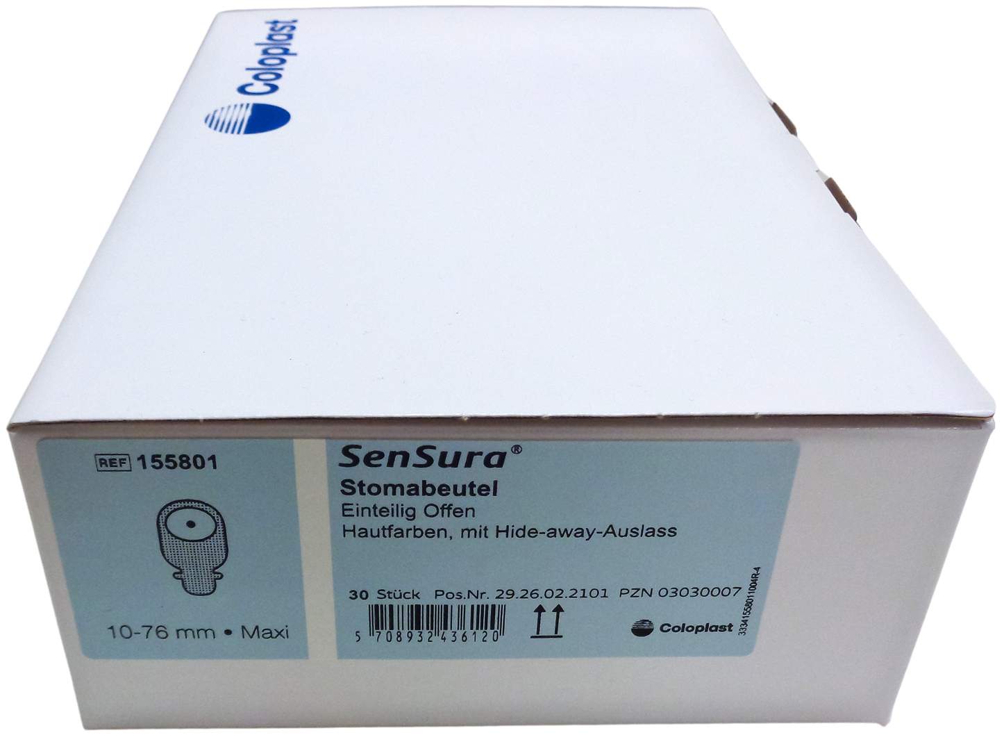 Sensura Ileostomiebeutel 10 - 76 mm Maxi Hautfarben 30 Beutel