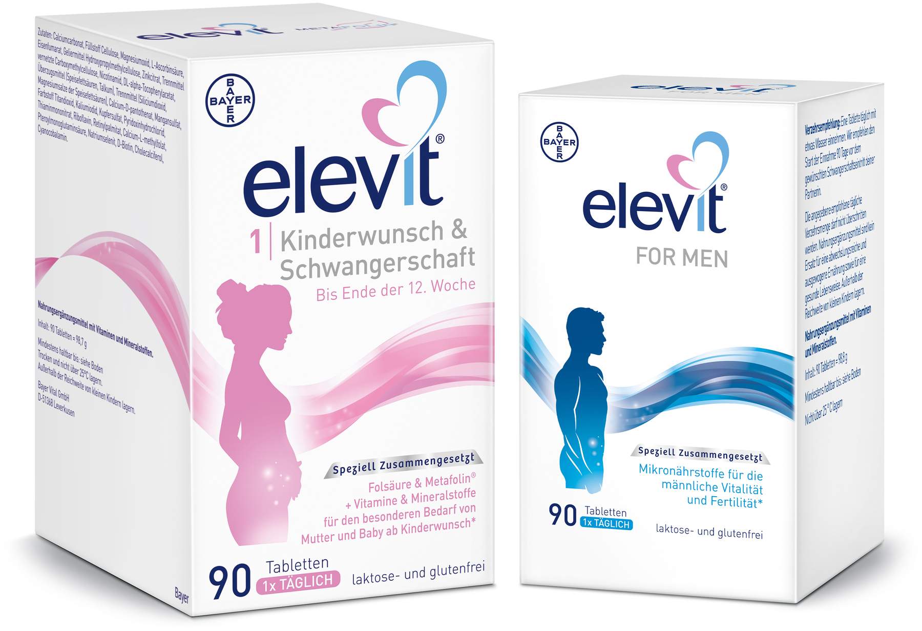 Elevit 1 Kinderwunsch & Schwangerschaft 90 Tabletten + Elevit for Men 90 Tabletten