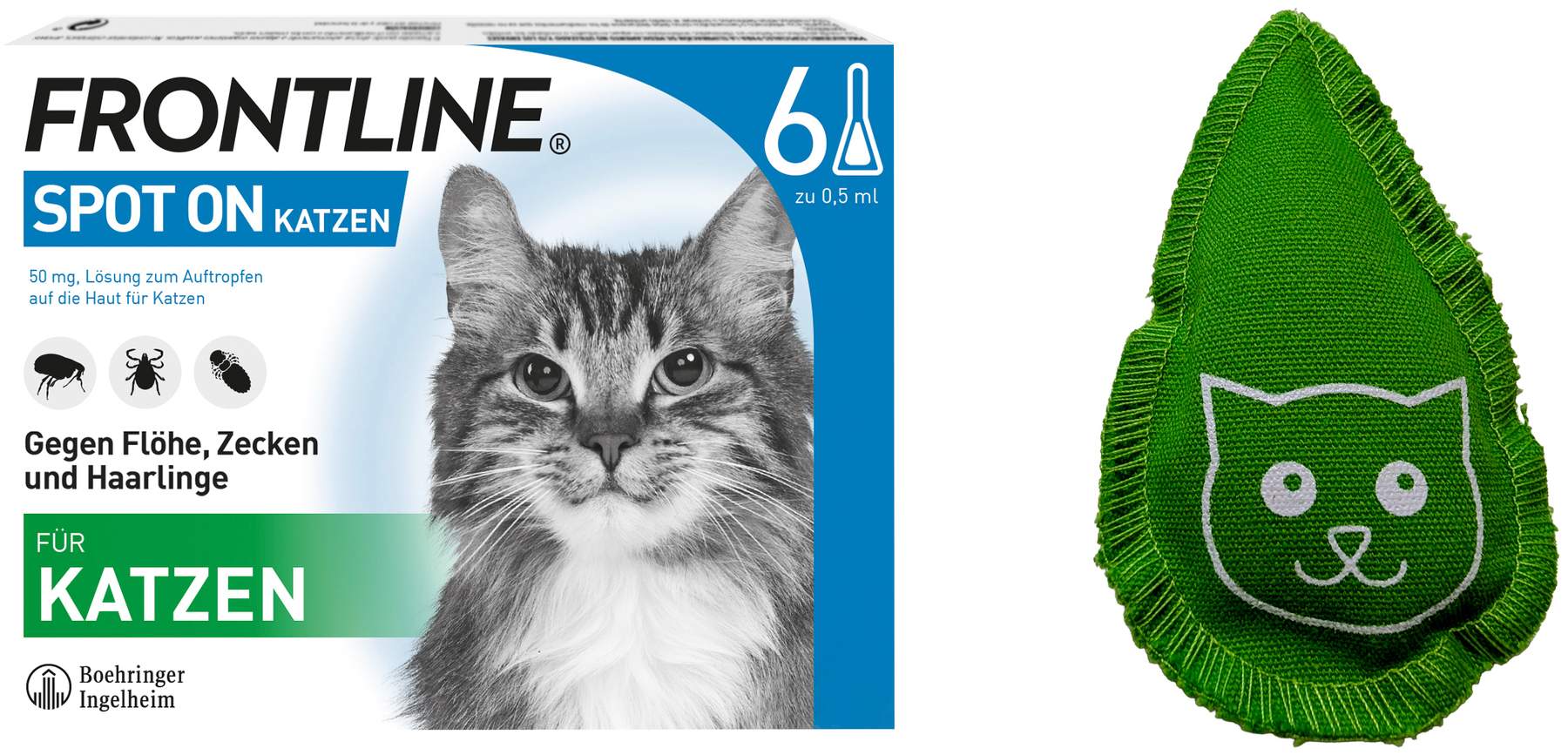Frontline Spot on Katze 6 Pipetten + gratis Frontline Baldriankissen für Katzen