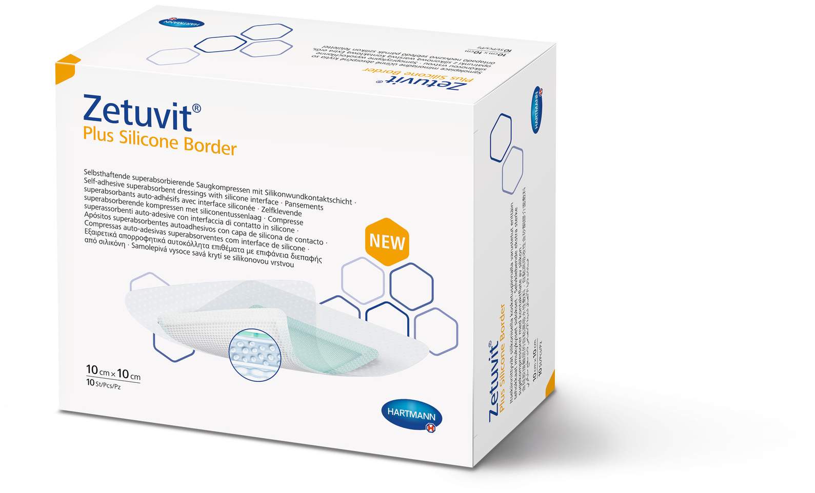 Zetuvit Plus Silicone Border 10x10 cm