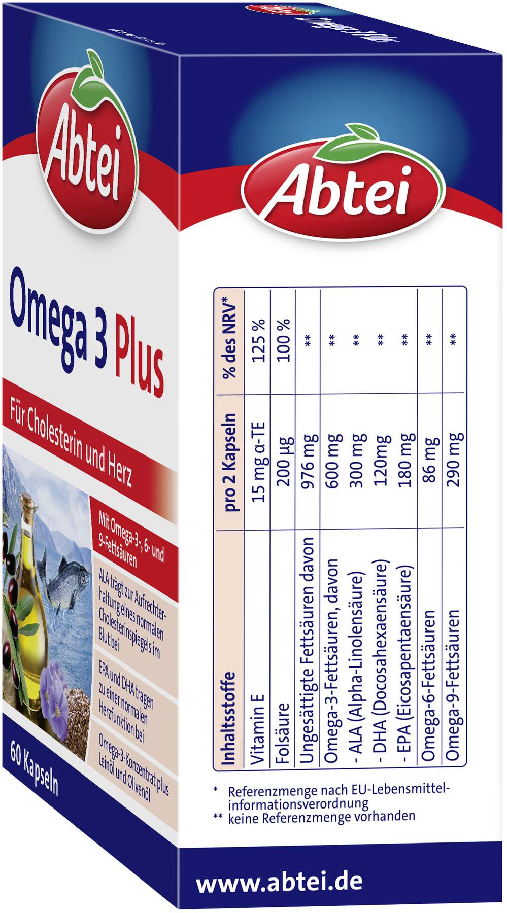 ABTEI Omega-3 Plus Kapseln TF 60 Stück