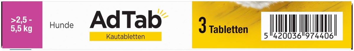 AdTab 112 mg für kleine Hunde (2,5-5,5 kg) 3 Kautabletten