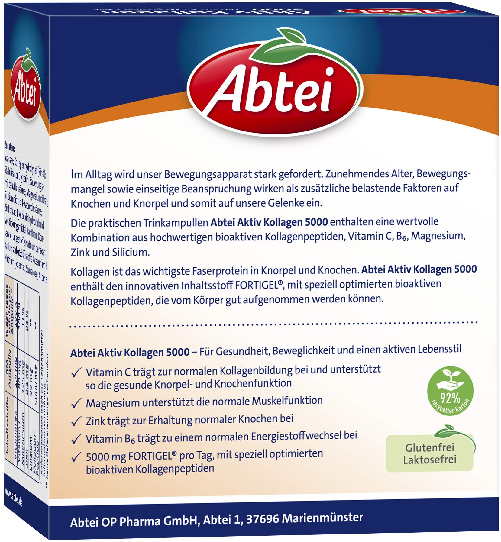 Abtei Aktiv Kollagen 5000 10 X 25 ml Ampullen