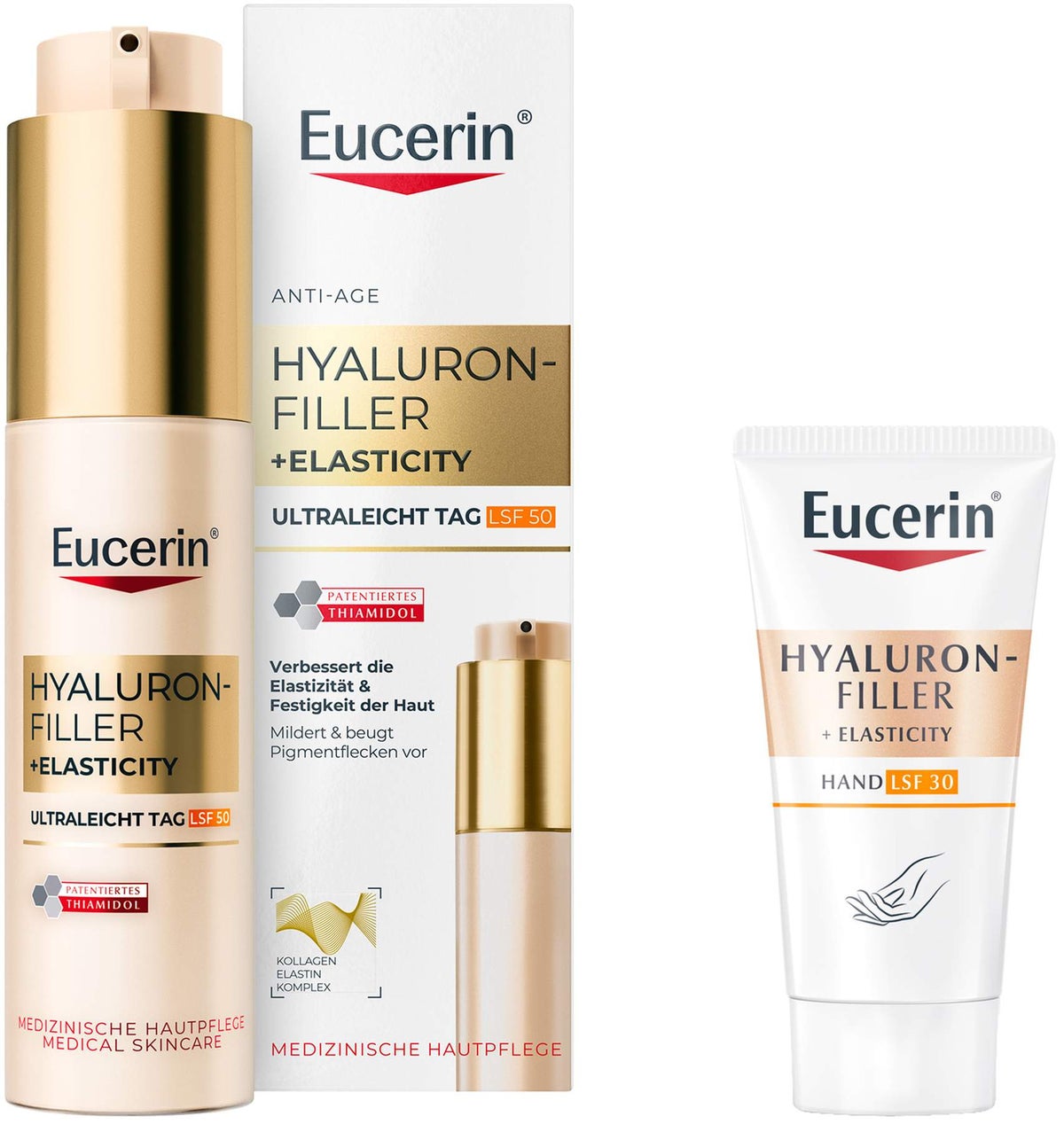 Eucerin Hyaluron Filler + Elasticity Ultraleicht Tag LSF50 50 ml + gratis Elasticity Handcreme 20 ml