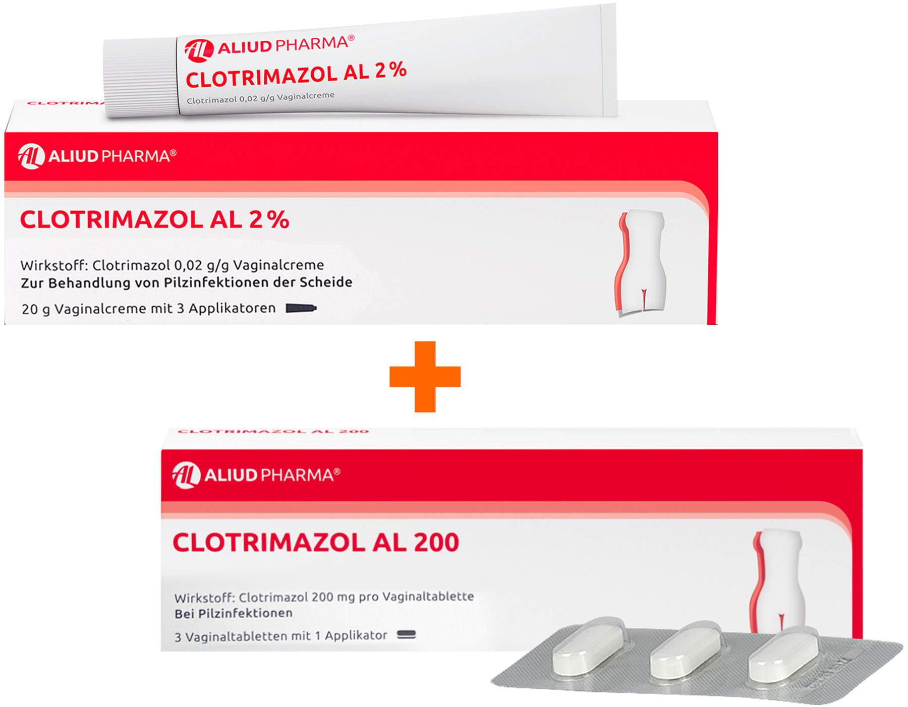 Clotrimazol AL 2% 20 g Vaginalcreme + Clotrimazol AL 200 3 Vaginaltabletten