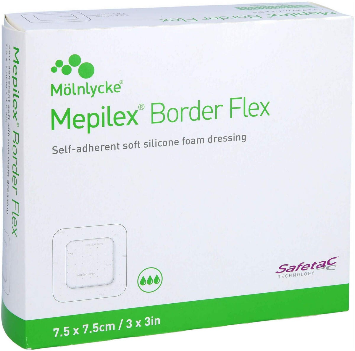 Mepilex Border Flex Schaumverband Haftend 7,5 X 7,5 cm 10 Stück