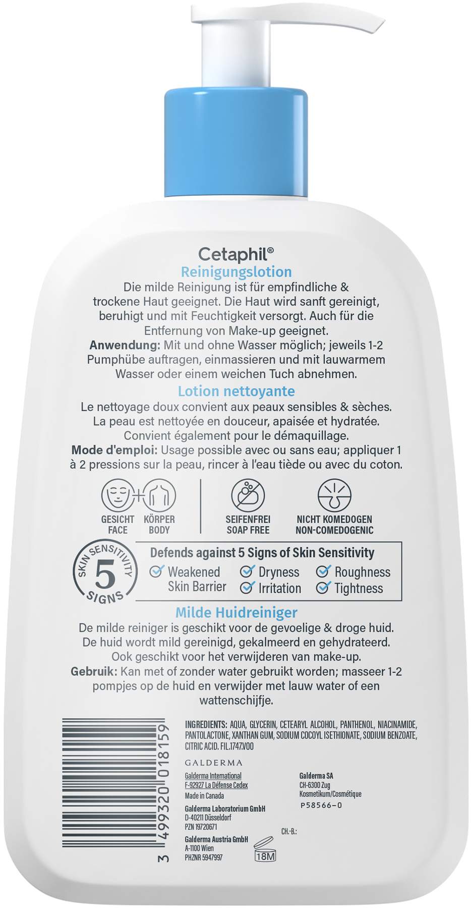 Cetaphil Reinigungslotion für Körper und Gesicht 473 ml