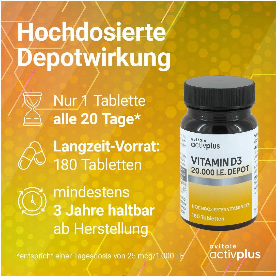 Activplus Vitamin D3 20.000 I.E. Depot 180 Tabletten