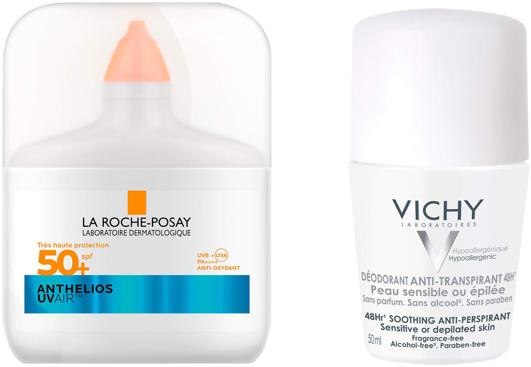 La Roche Posay Anthelios UV Air Serum LSF 50+ 50 ml + gratis Vichy Deo Roll-on Anti Flecken 48h 50 ml