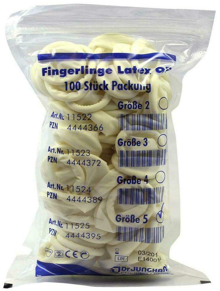 Fingerling Op Latex Gr. 5 Gerollt 100 Stück