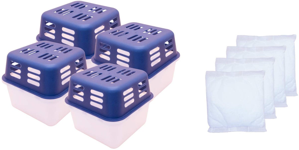 4 x Raumentfeuchter Set + 4 x Gratis 350 g Nachfüllpackung