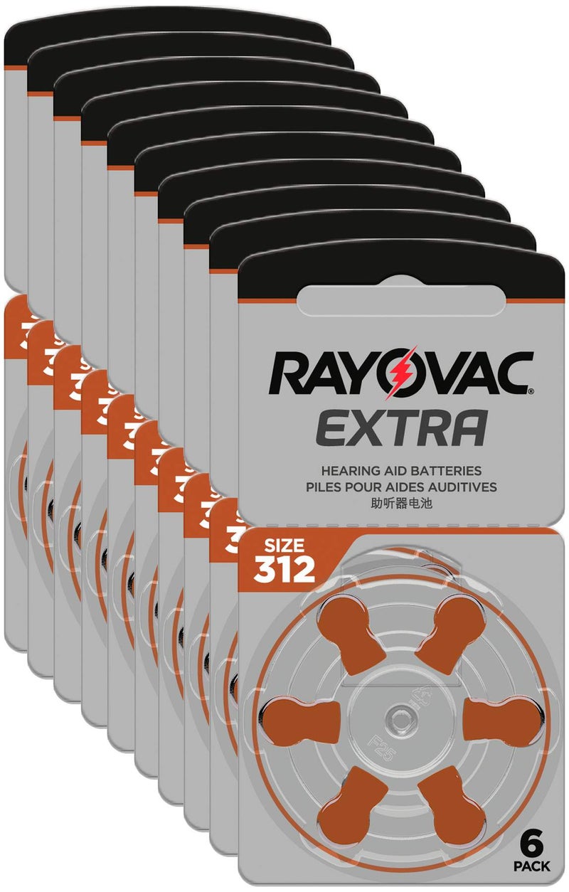Rayovac Hörgerätebatterien 312 Braun 10 x 6 Stück