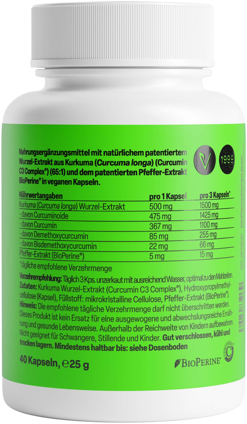 Curcumin Triplex 3 40 Kapseln