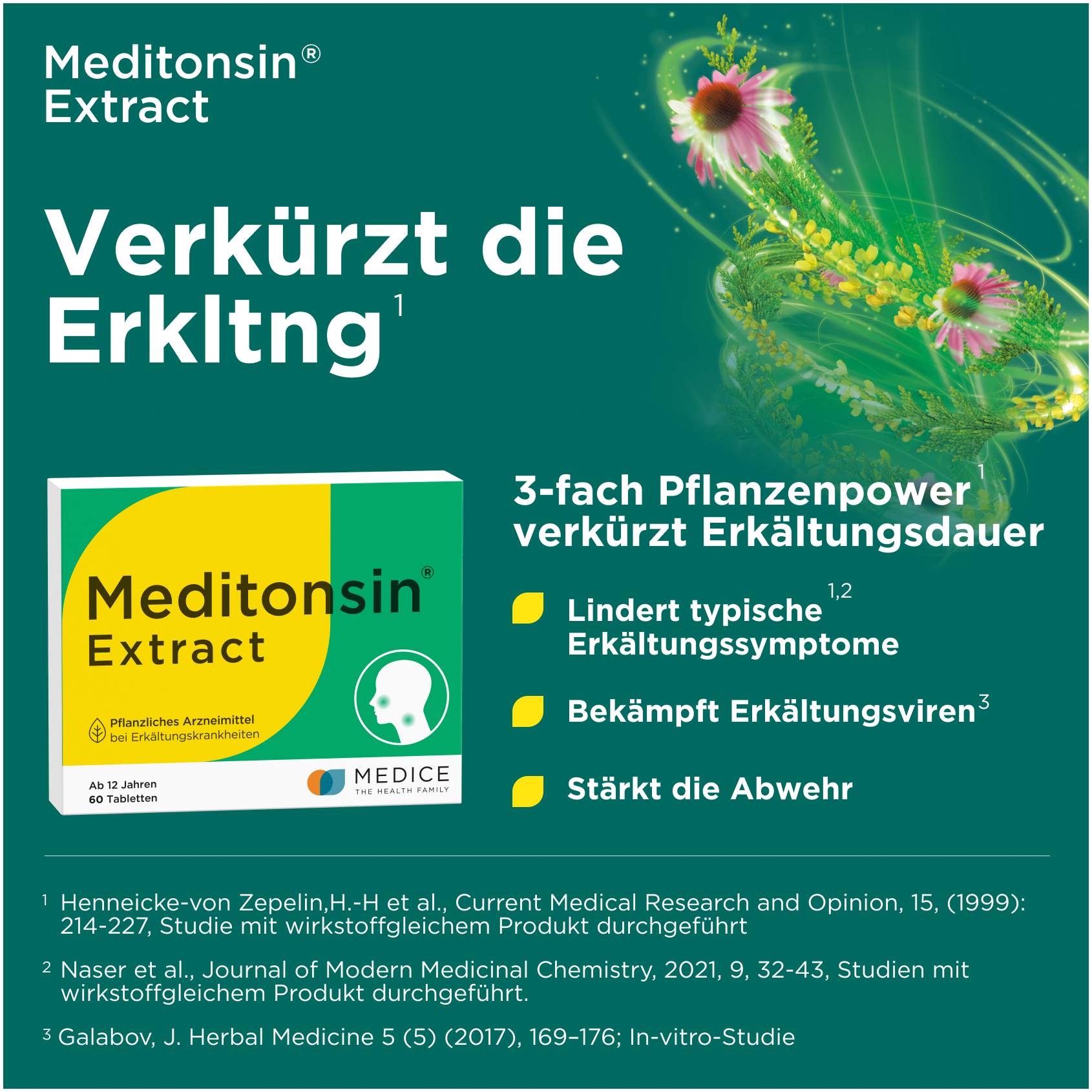 Meditonsin Extract pflanzliche Erkältungstabletten 60 Stück
