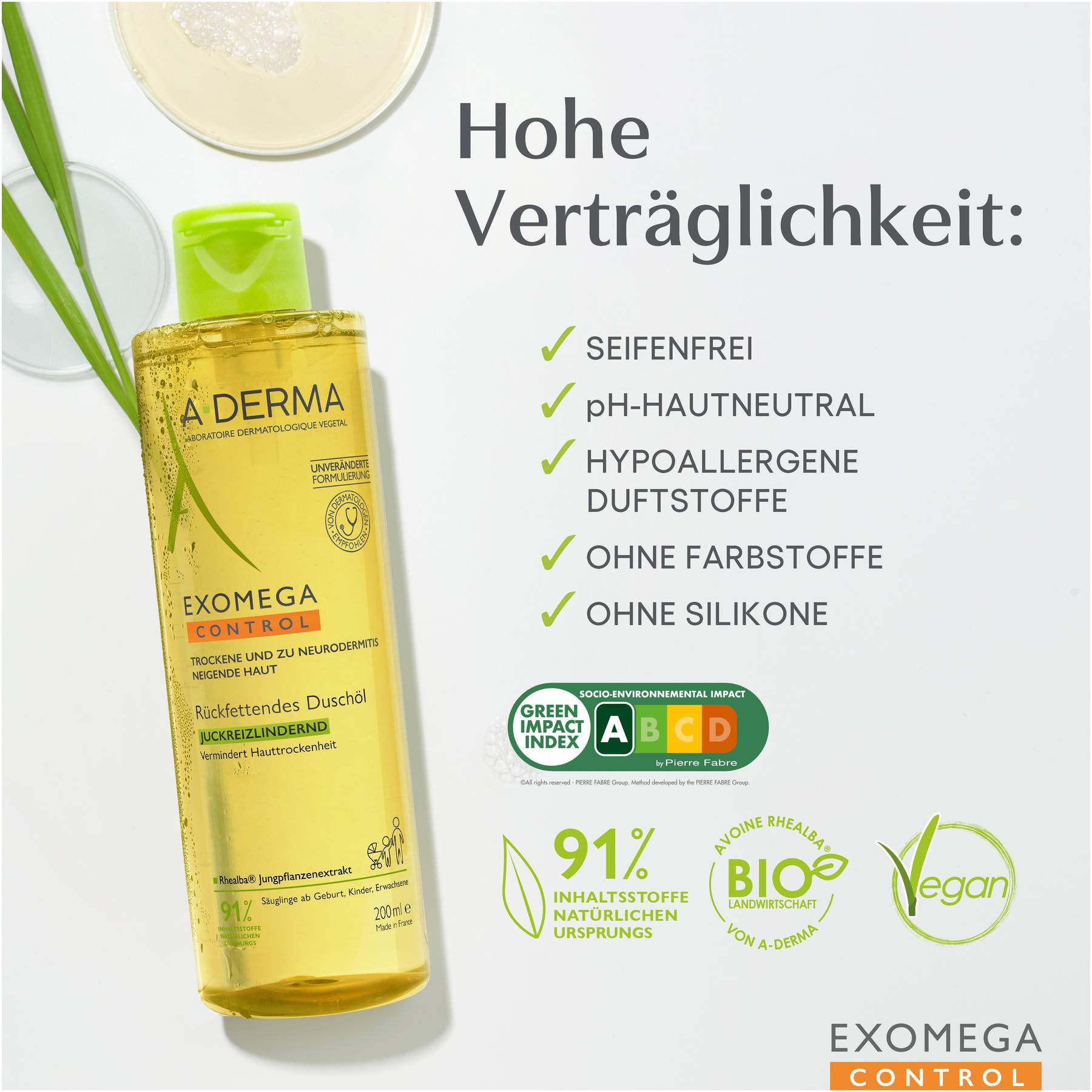 A-Derma Exomega Control Duschöl 200 ml