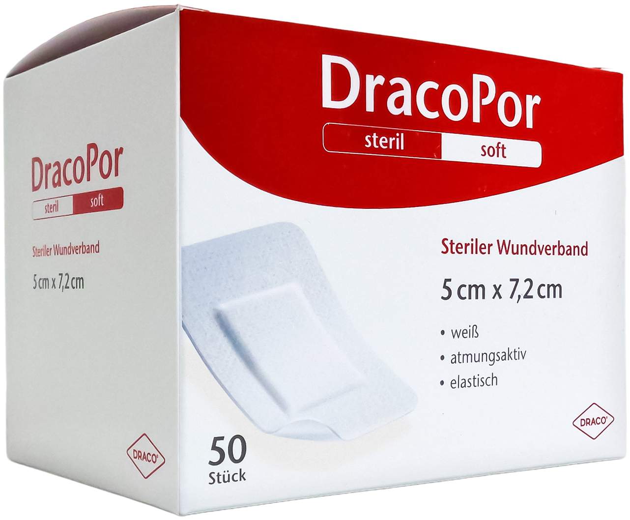 Dracopor Wundverband 5 X 7,2 cm Steril 50 Stück