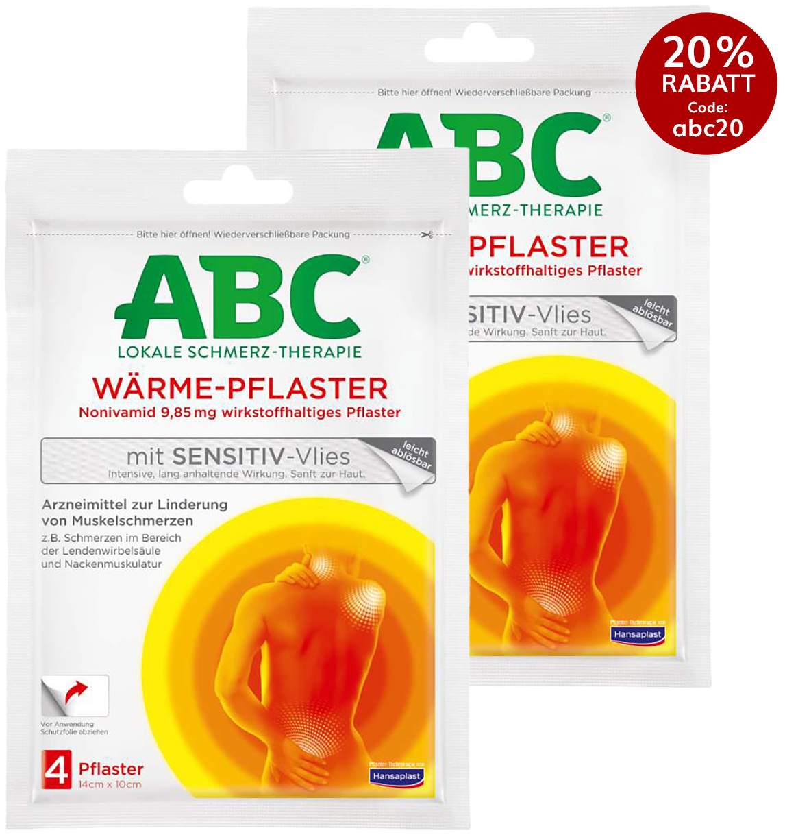 Hansaplast Med ABC Wärme-Pflaster sensitiv 2 x 4 Stück