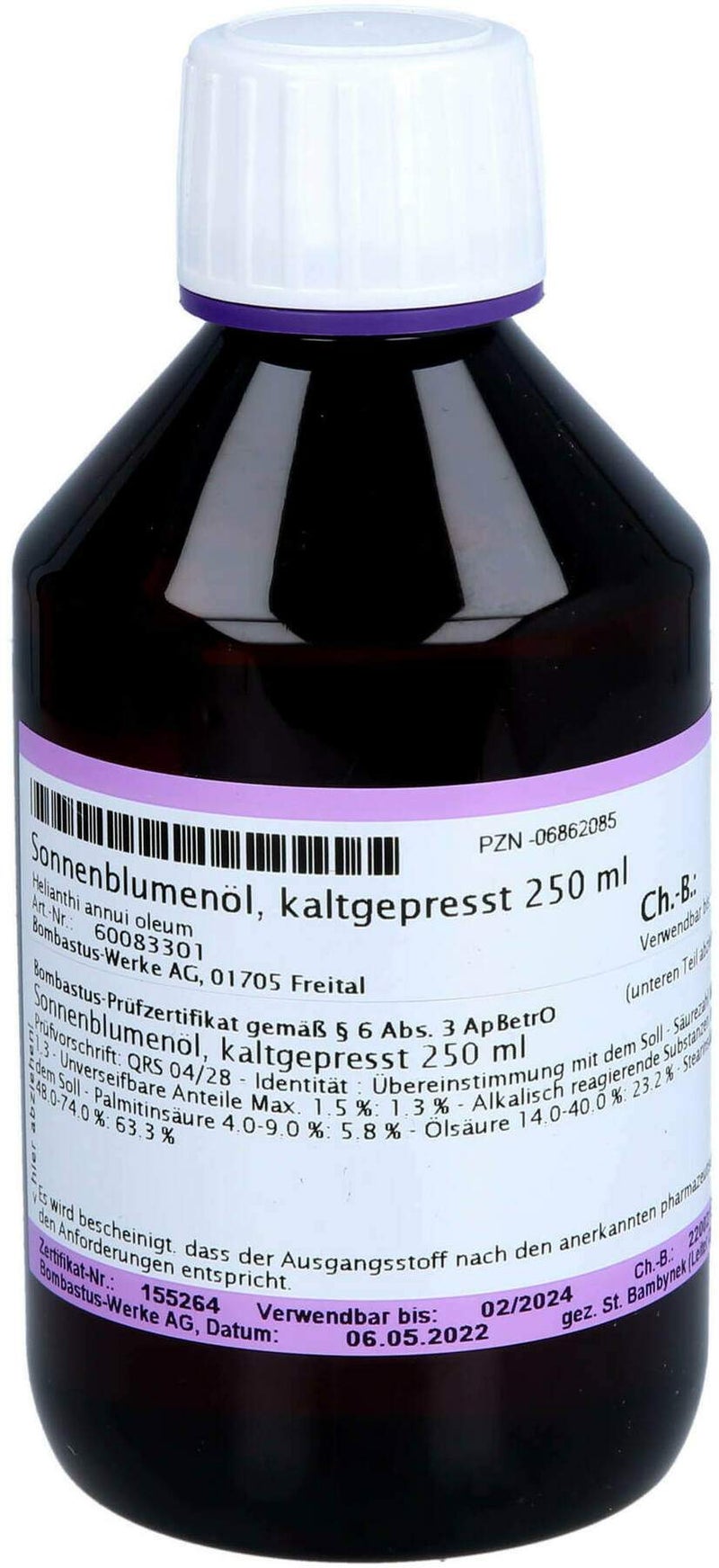 Sonnenblumenöl Kaltgepresst 250 ml