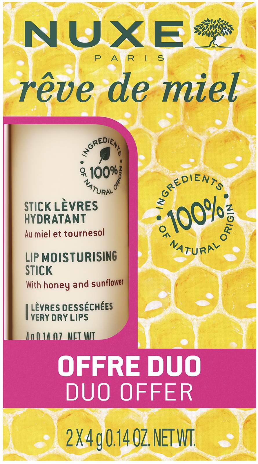 NUXE Duo 25 Reve de Miel Lippenpflege-Duo 2 x 4 g