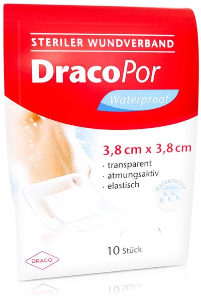 Dracopor Waterproof Wundverband 3,8 cm X 3,8 cm 10 Pflaster