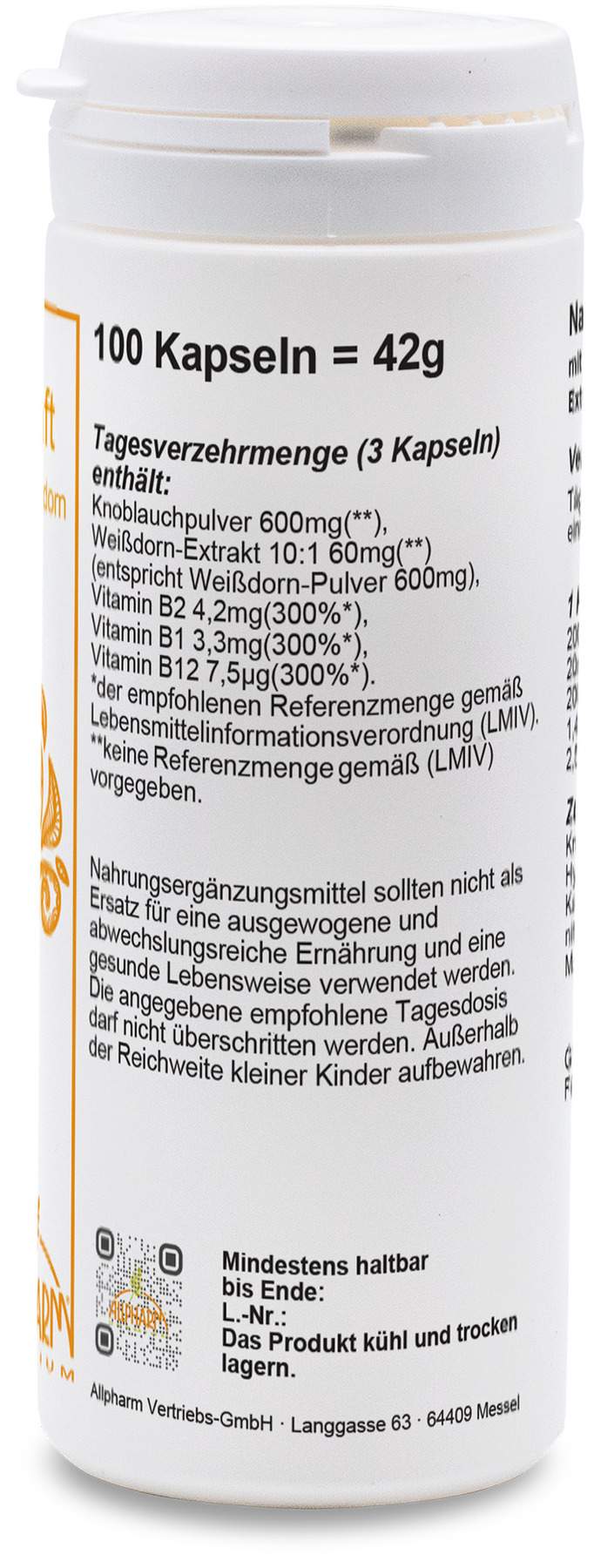 Herzkraft Allpharm Premium 100 Kapseln