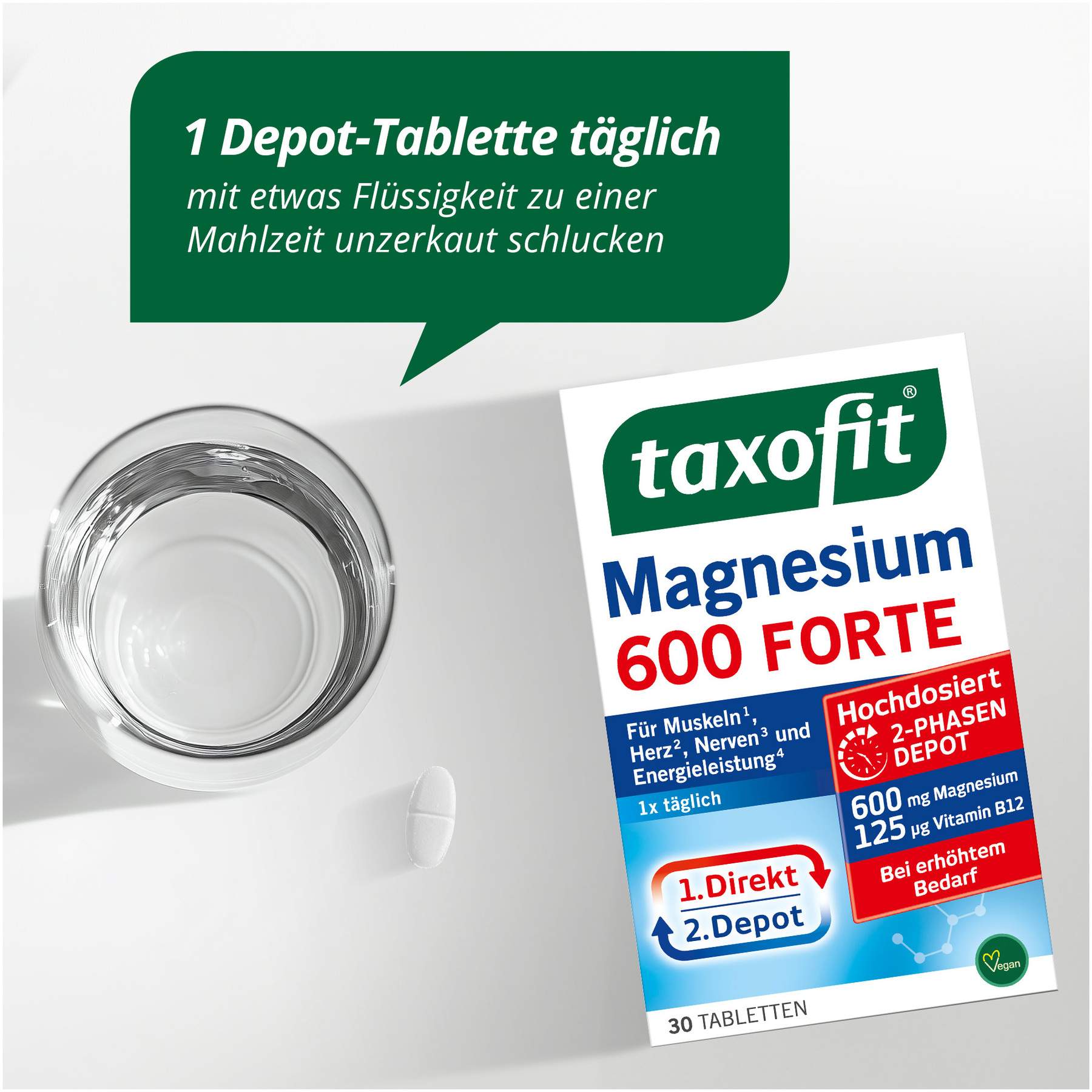 Taxofit Magnesium 600 Forte 2 Phasen Depot 30 Tabletten