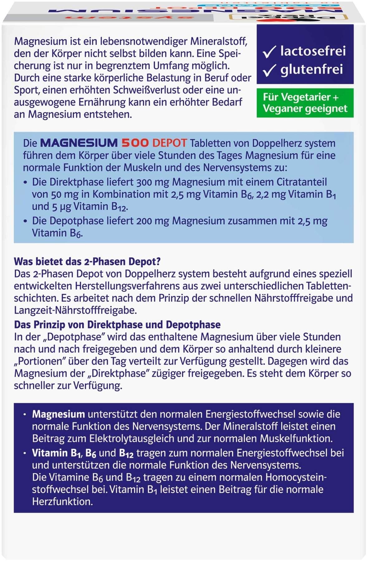 Doppelherz System Magnesium 500 Depot 60 Tabletten