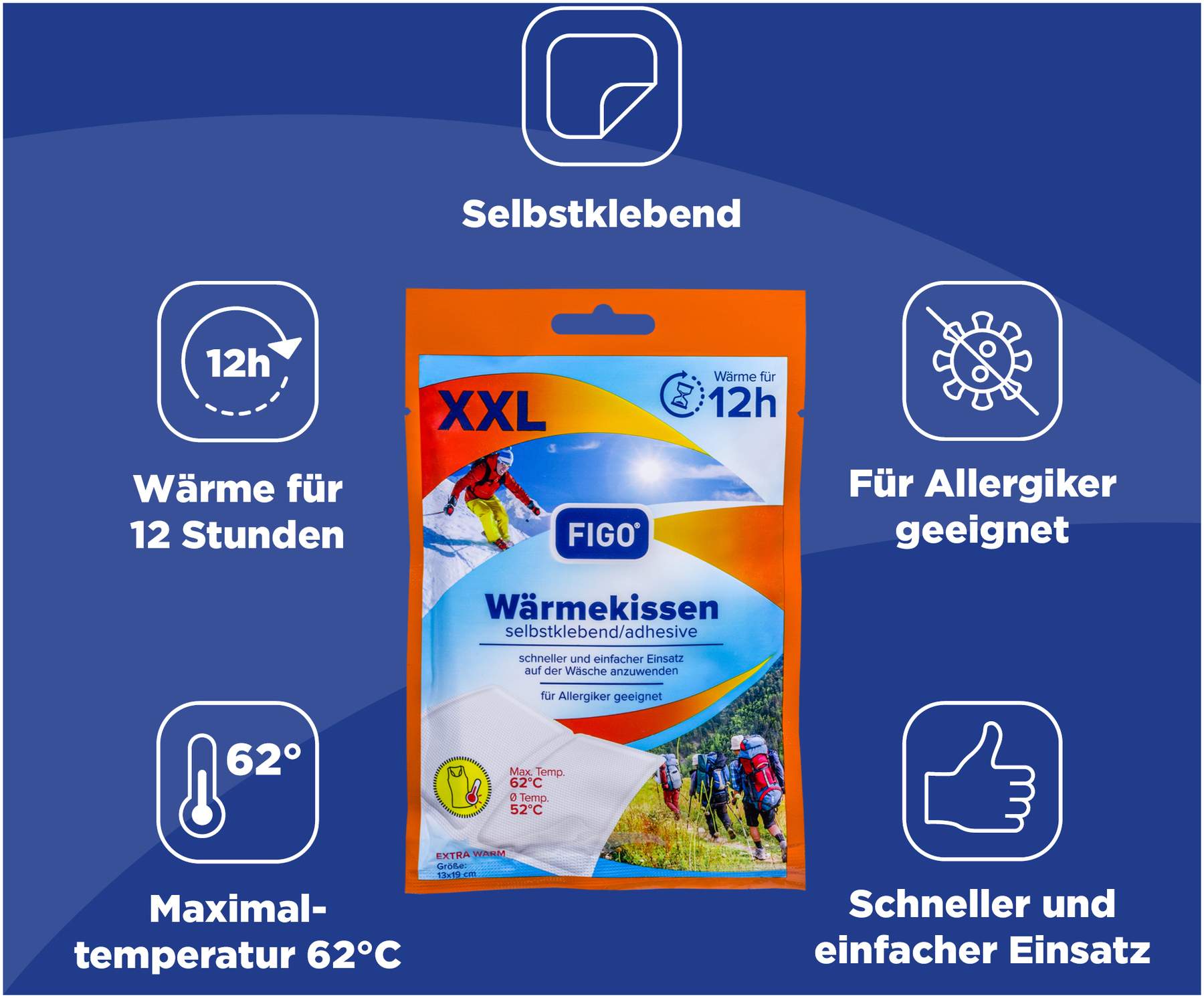 Figo Wärmekissen 12 H Selbstklebend Xxl 1 Stück