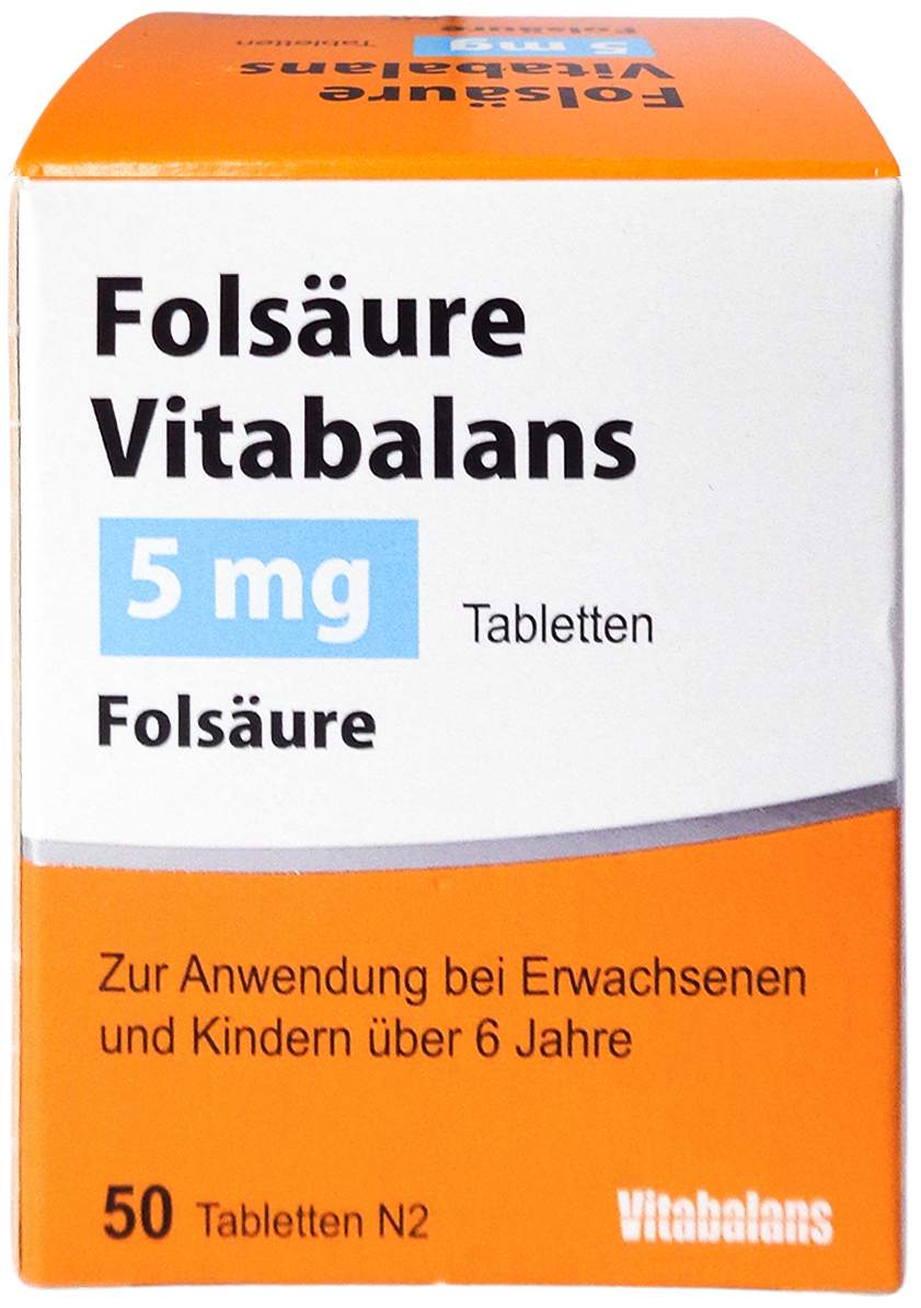 Folsäure Vitabalans 5 mg Tabletten 50 Stück