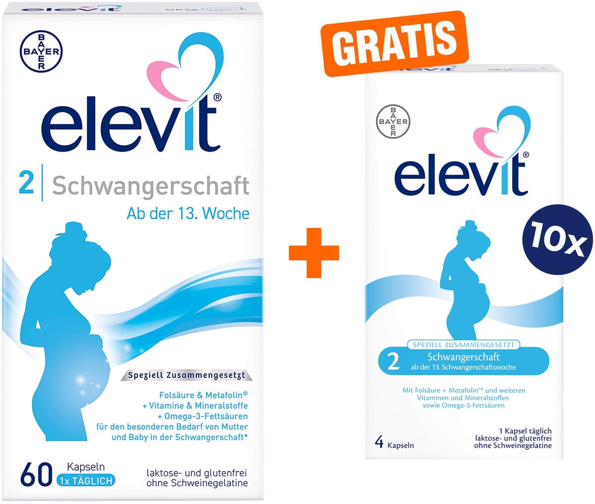 Elevit 2 Schwangerschaft 60 Kapseln + gratis 40 Kapseln