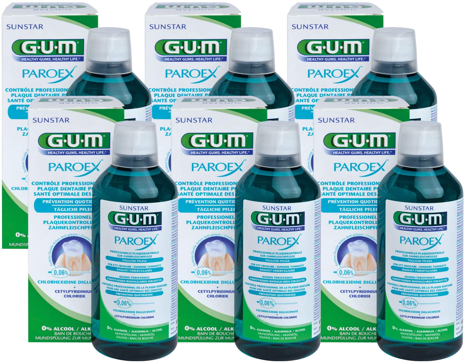 GUM Paroex 0,06 CHX Mundspülung 6 x 500 ml