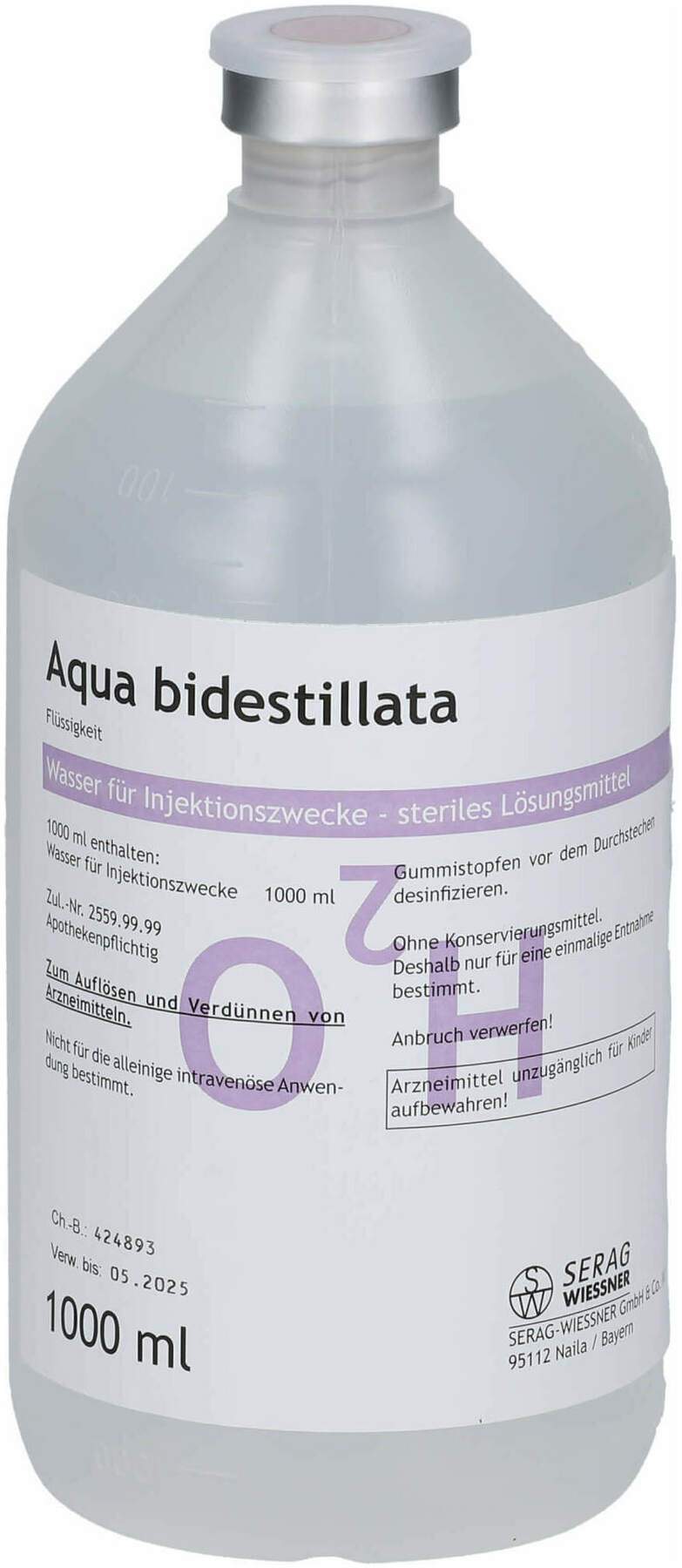 Aqua Bidest Plastik 6 X 1000 ml Infusionslösung