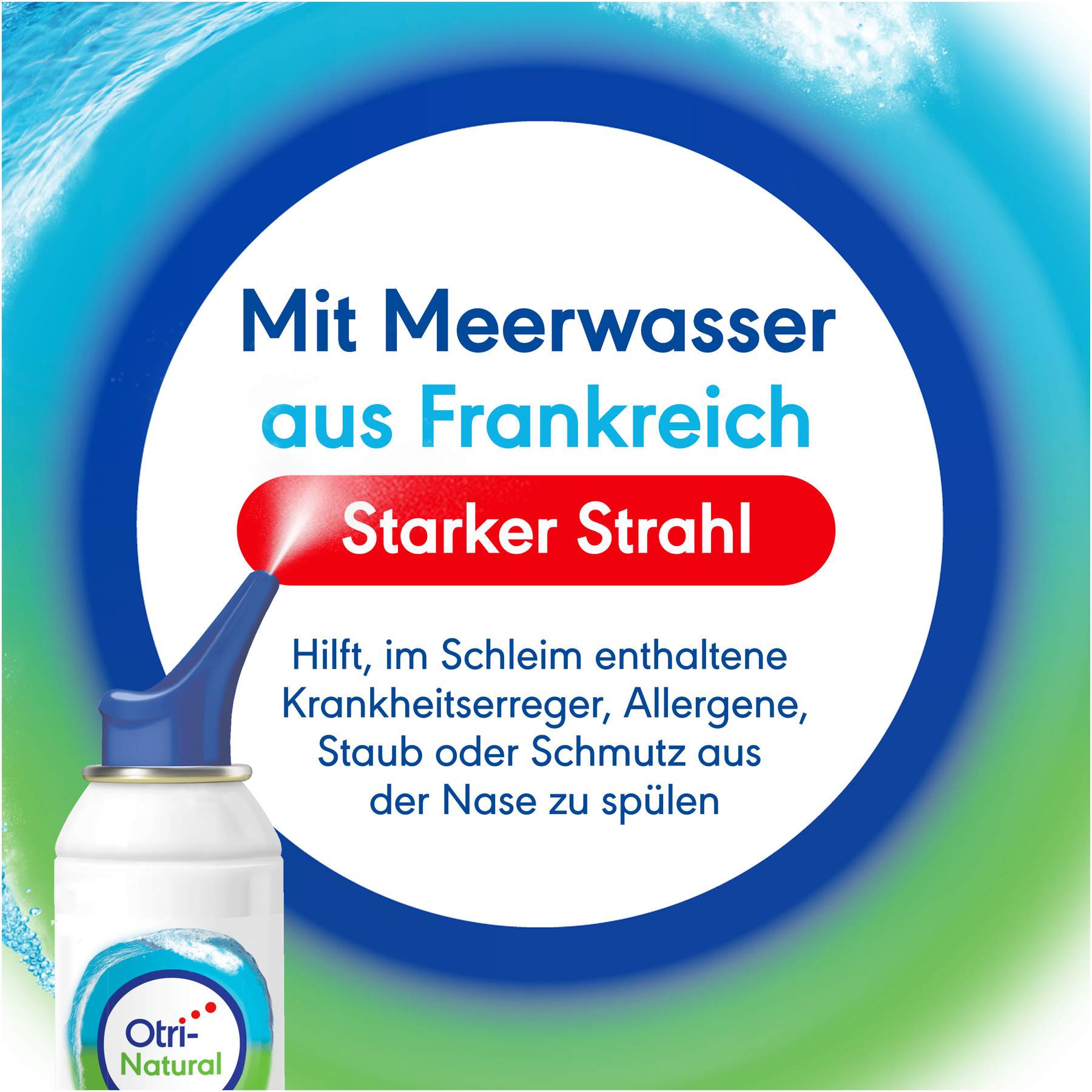 OtriNatural Nasenreinigung strong Meerwasser Nasenspray, 100% natürlich 125 ml
