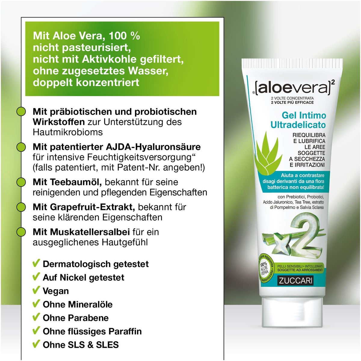 Aloevera Gel Intim Sanft Feuchtgel Zuccari 80 ml