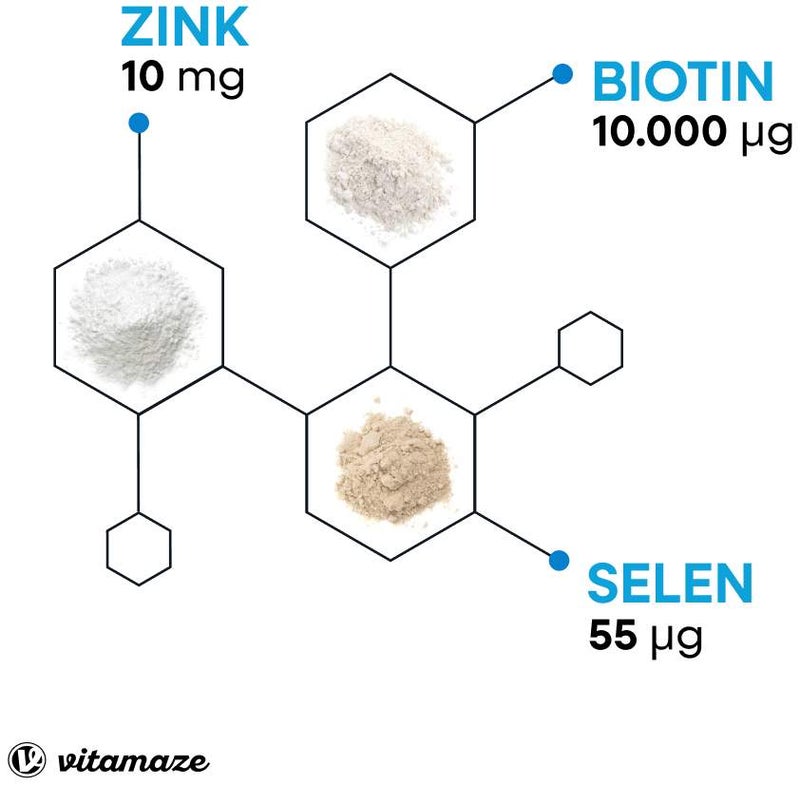 Biotin 10 mg Hochdosiert + Zink + Selen 365 Tabletten