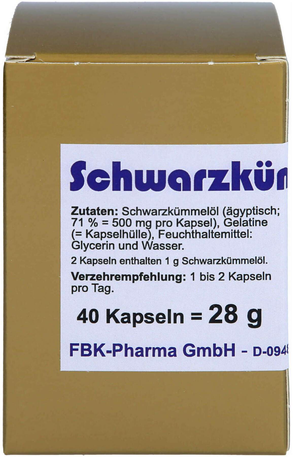 Schwarzkümmelöl 40 Kapseln