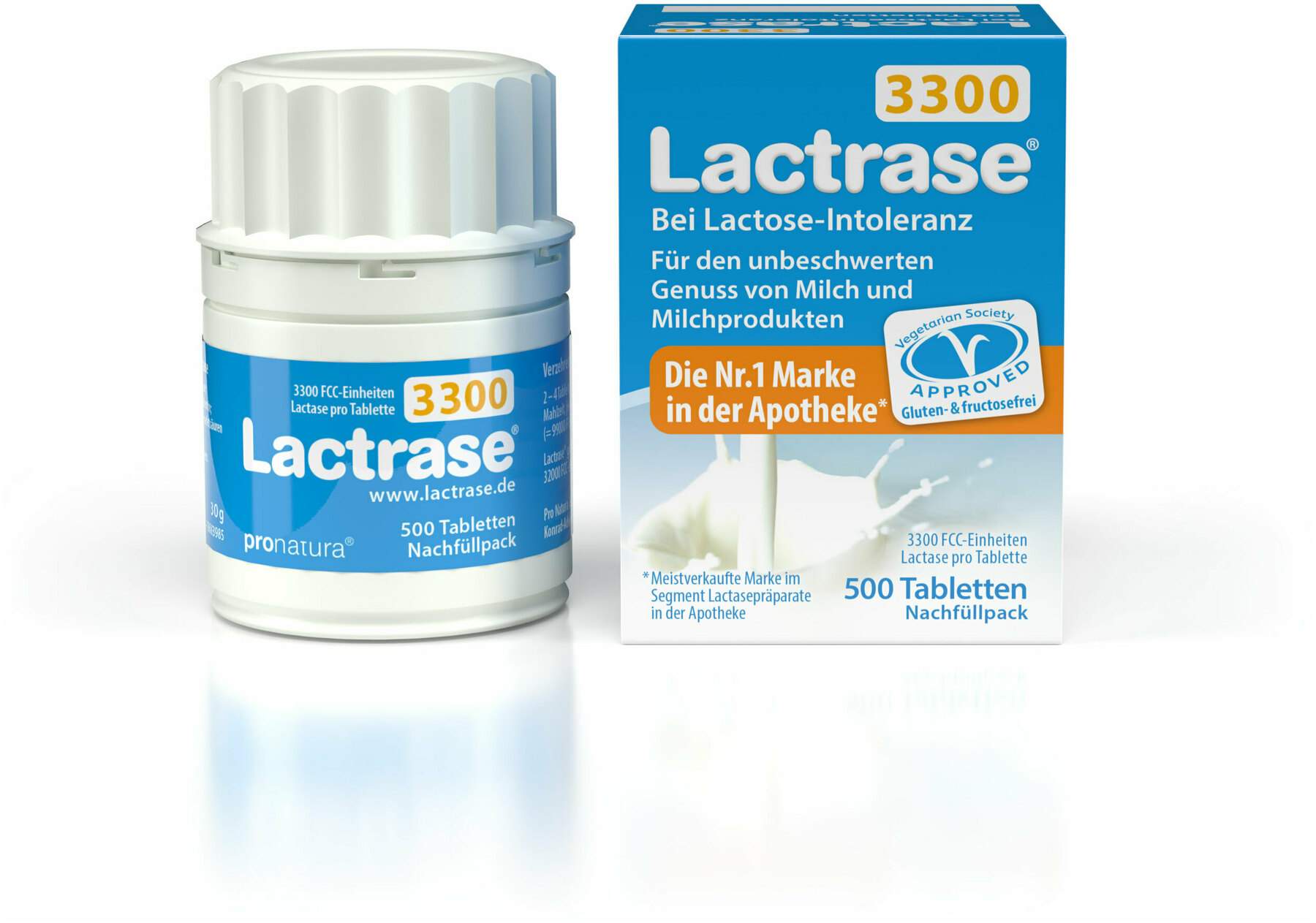 Lactrase 3.300 Fcc Nachfüllpackung 500 Tabletten