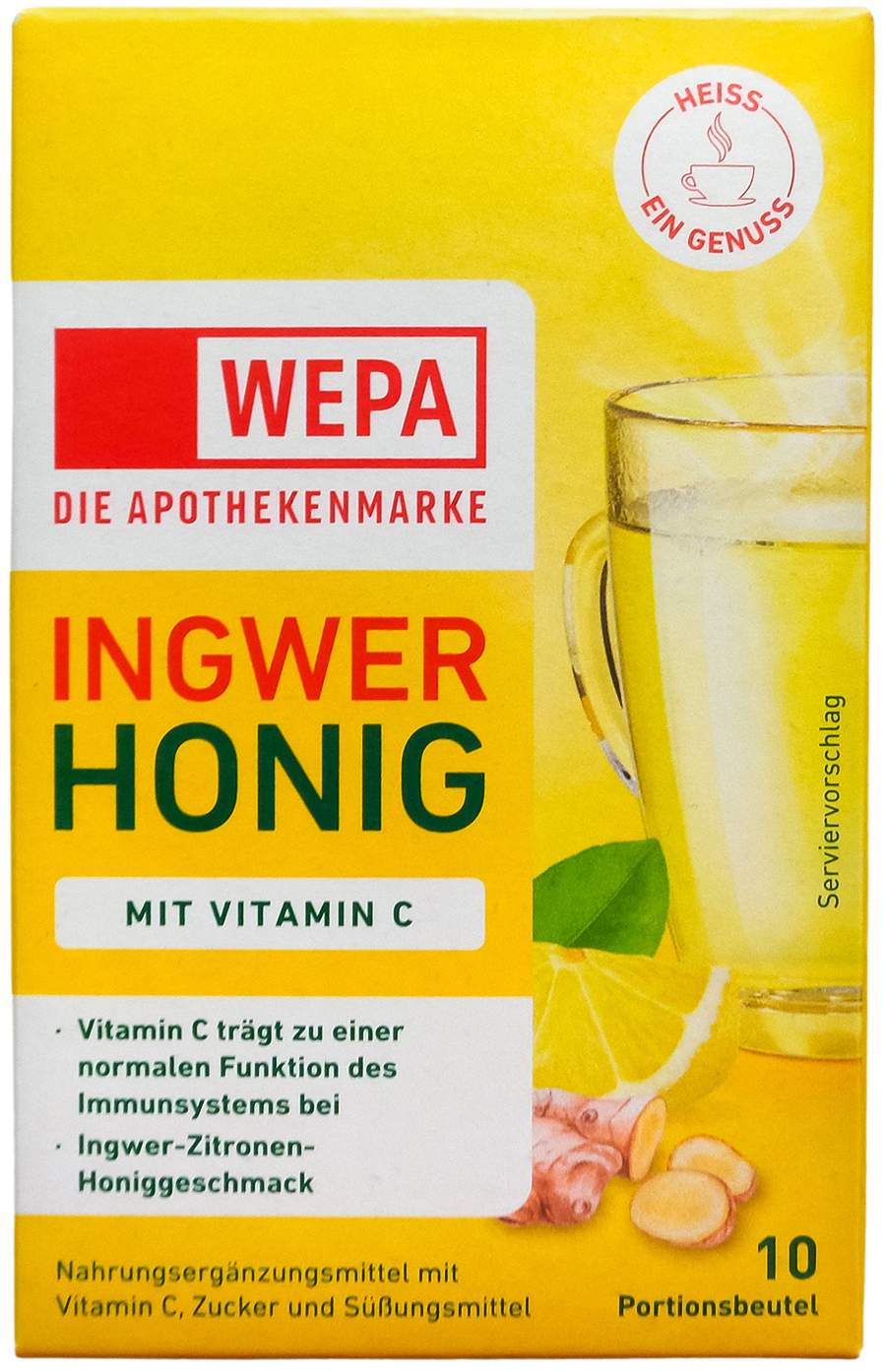 WEPA Ingwer + Honig + Vitamin C Pulver 10 x 10 g