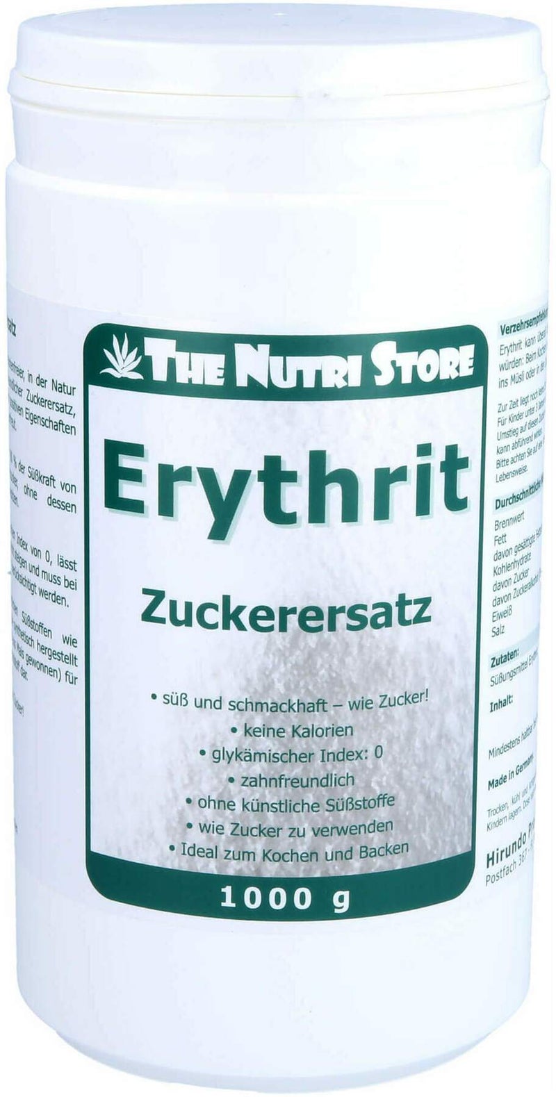 Erythrit Zuckerersatz Pulver 1000 G