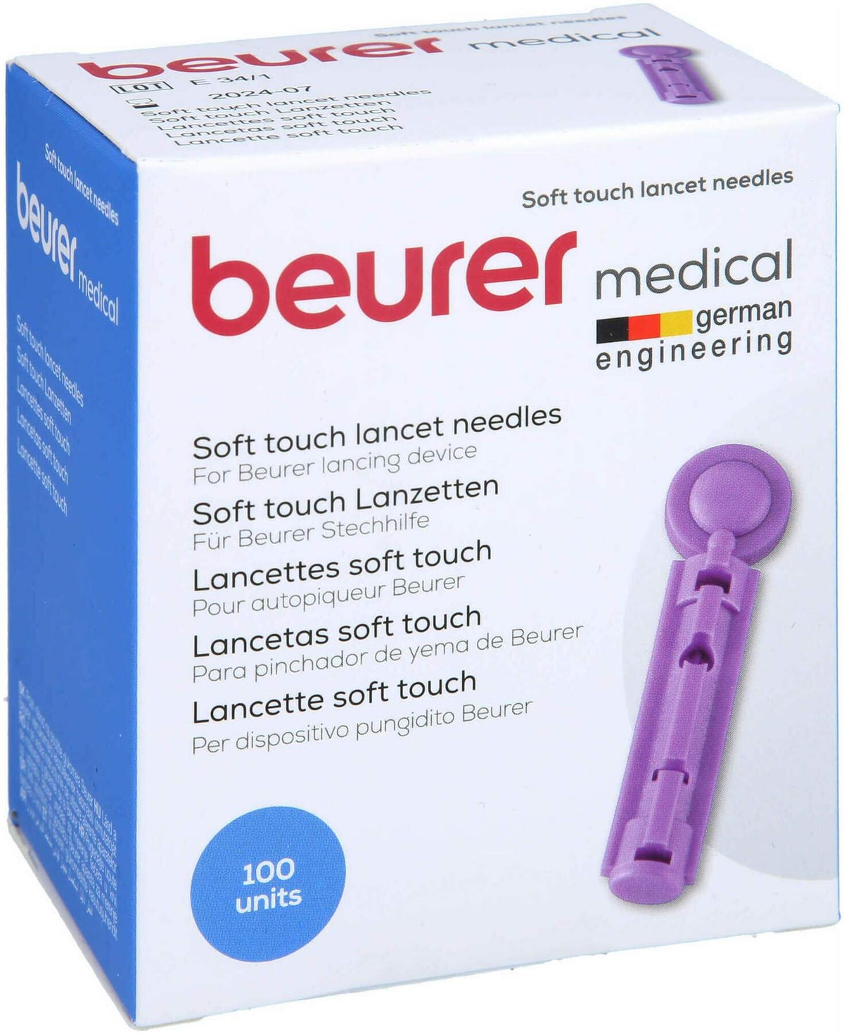 Beurer Lanzetten Soft Touch 33 G F.Blutzuck.Messg. 100 Stk