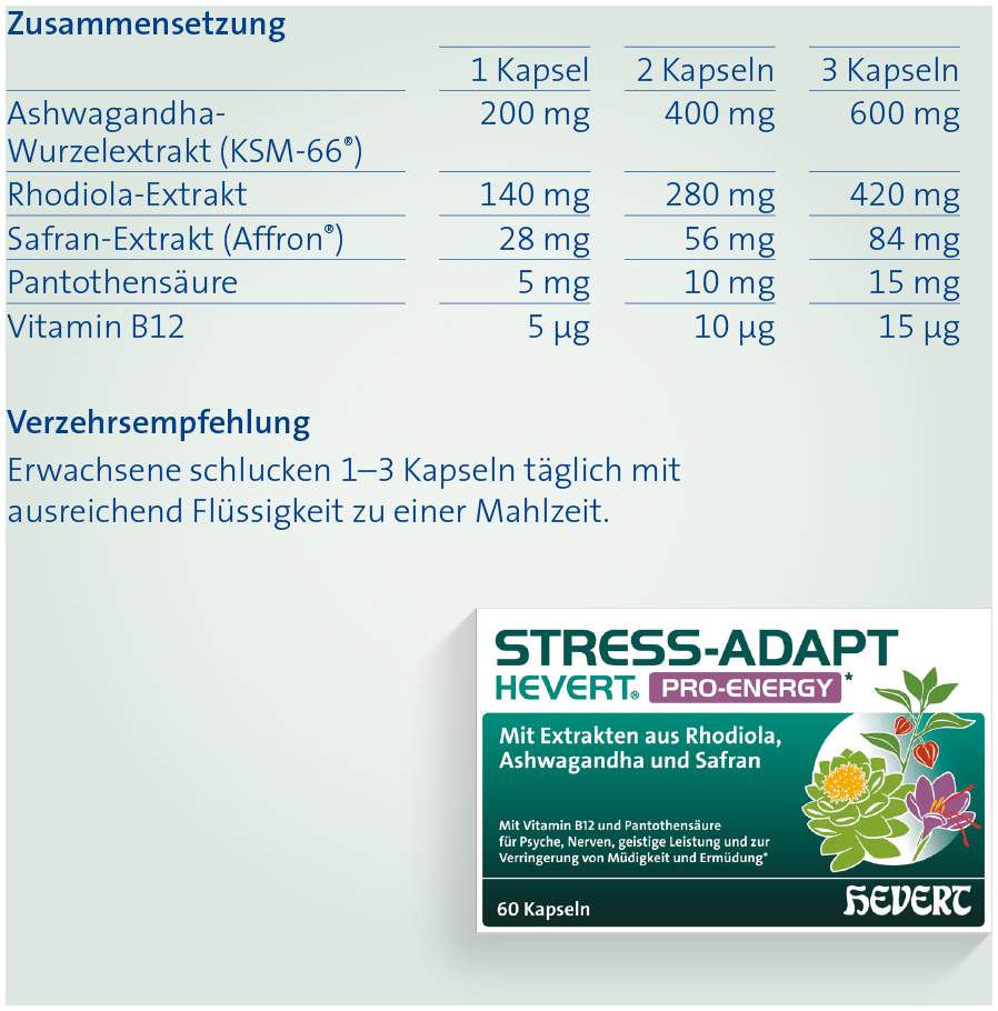 Stress-Adapt Hevert Pro-Energy Kapseln 120 Stück