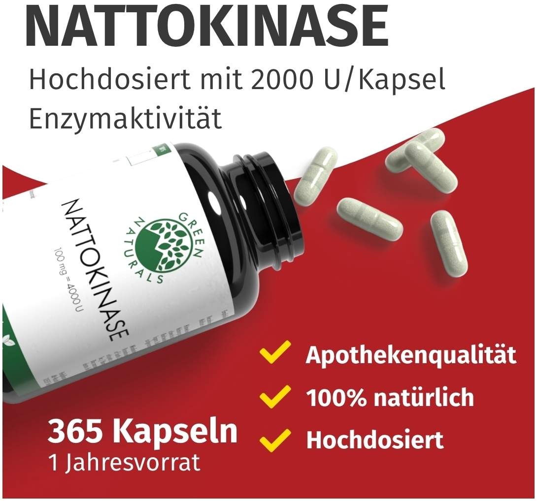 Green Naturals Nattokinase 100 mg Vegan 365 Kapseln