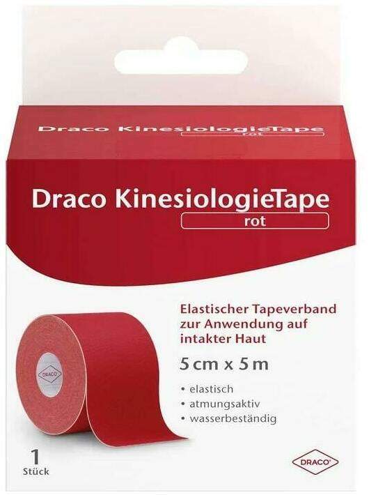 Draco Kinesiologietape 5 cm X 5 M Rot