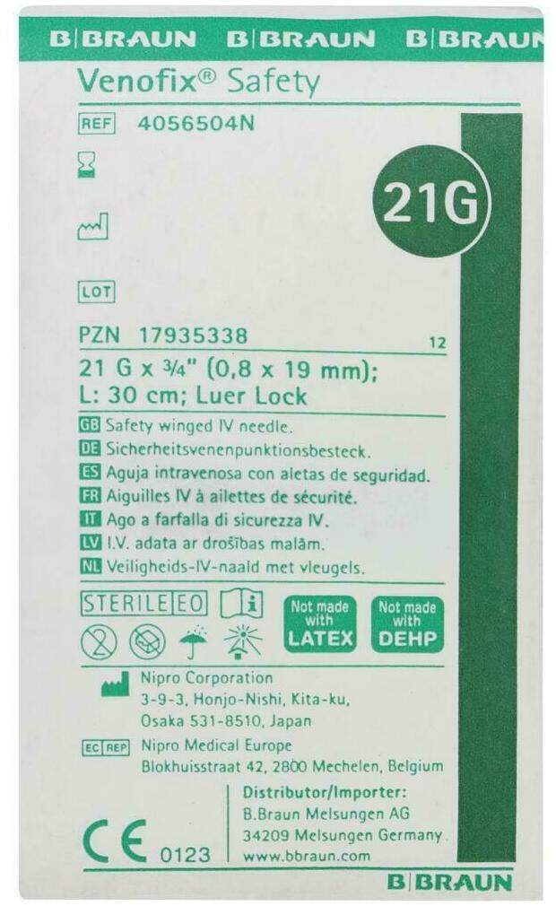 Venofix Safety Venenpunkt.21 G 0,8x19mm 30cm Gr u2