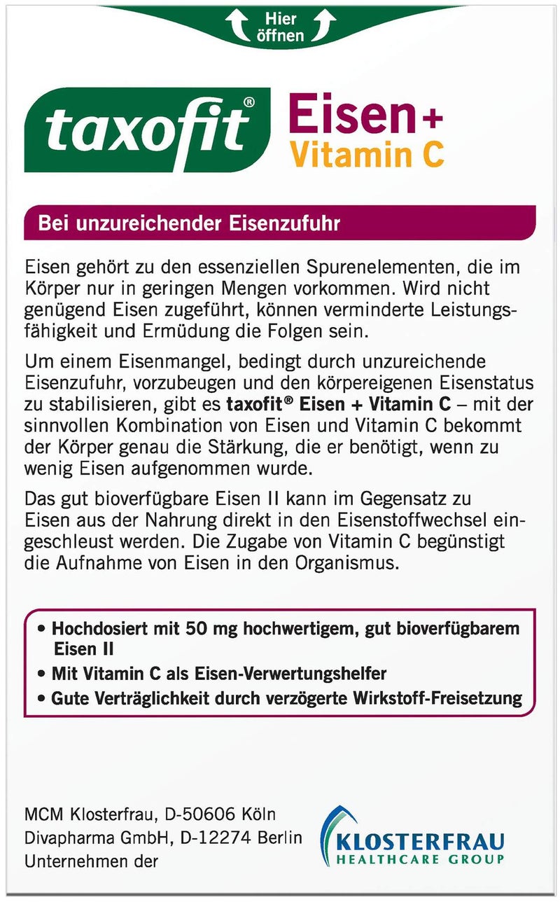 Taxofit Eisen + Vitamin C 40 Kapseln