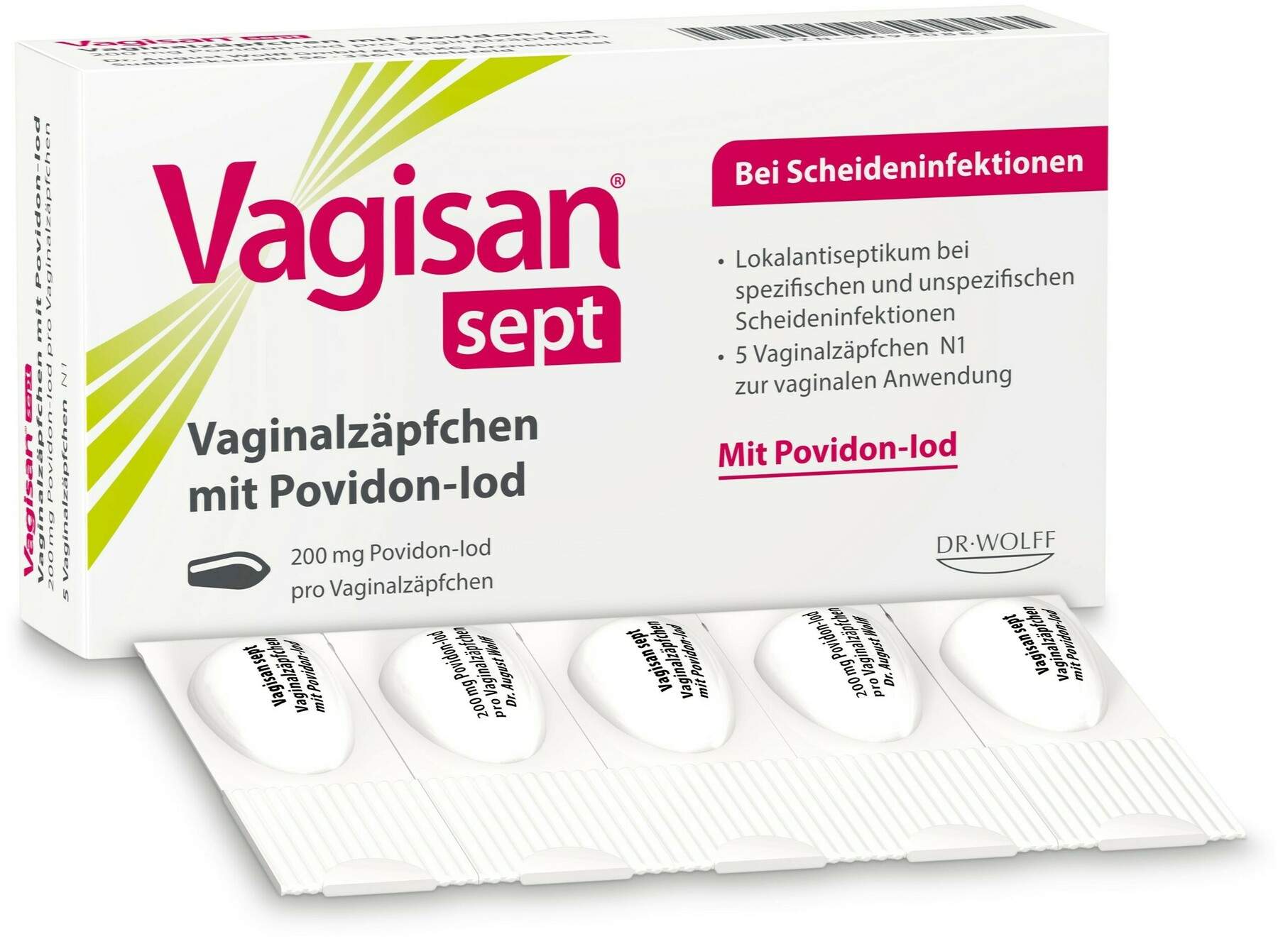 Vagisan Sept Vaginalzäpfchen Mit Povidon-Iod 5 Stück