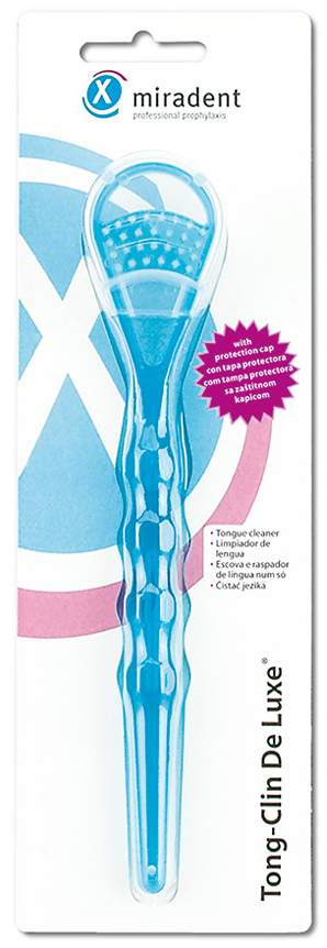 Miradent Zungenreiniger Tong-Clin De Luxe Blau Transparent